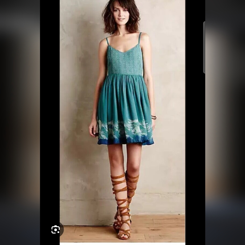 Anthropologie Watergarden Silk Dress NWT 6